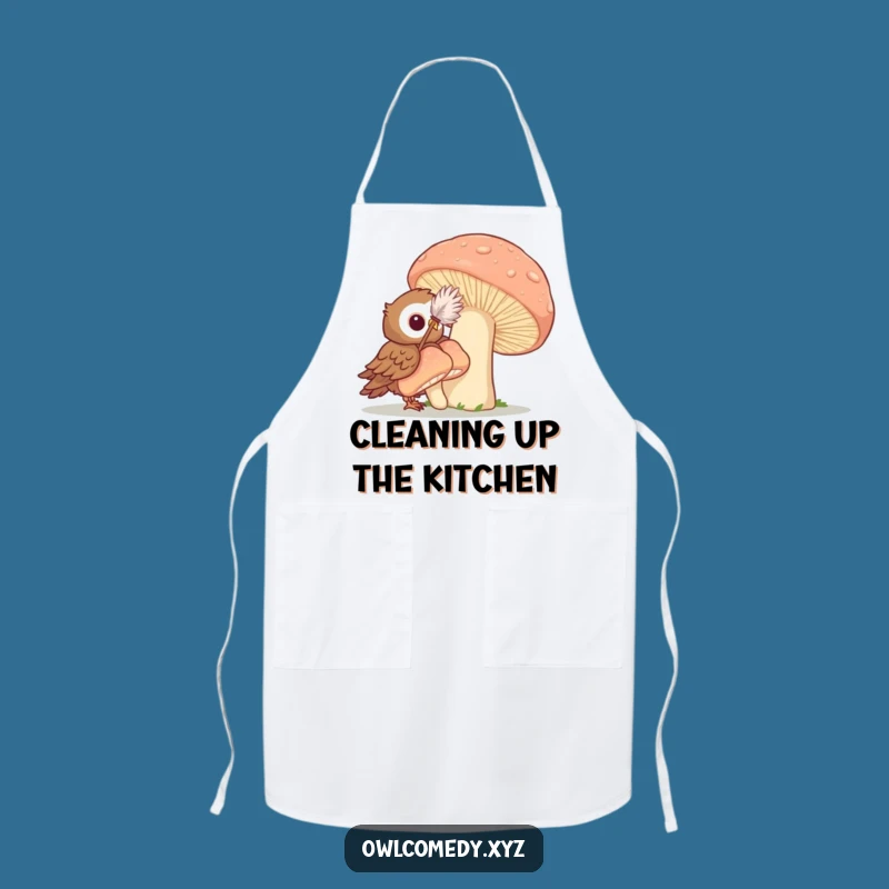 Funny Cleaning Owl Apron: Kitchen Humor for Woodland Dwellers