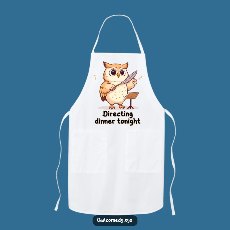 Funny Conducting Owl Apron - Maestro of Merriment & Chef's Harmony Gift