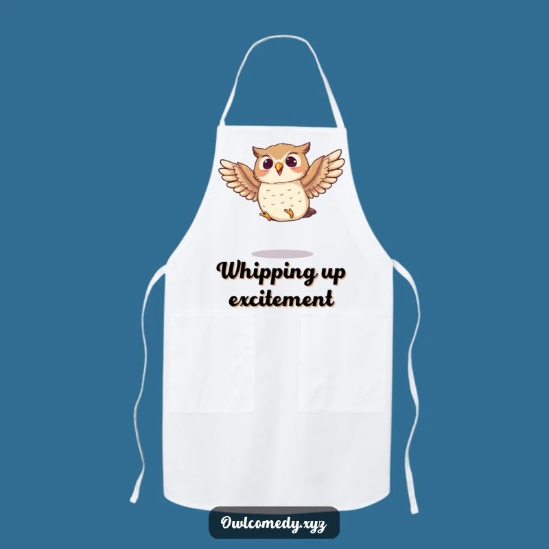 Funny Jumping Owl Apron: Cook with Enthusiasm, Hilarious Funny Gift!