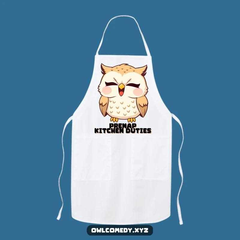 Funny Sleepy Owl Yawn Apron: Cook with a Giggly & Relaxed Attitude