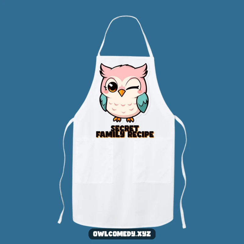 Funny Kawaii Owl Winking Apron: Add Mischief to Your Culinary Creations