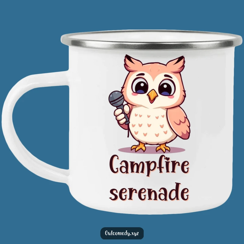 Funny Kawaii Singing Owl Camping Mug - Campfire Concert Essential