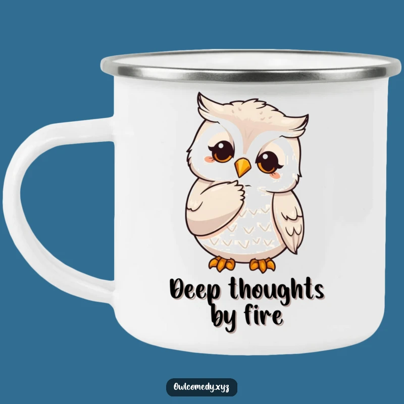 Durable Funny Thoughtful Owl Camping Mug: Adventure & Wisdom - Outdoor Gift