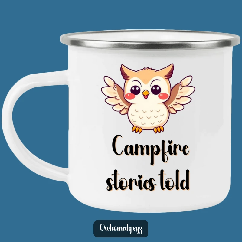 Funny Joke Owl Camping Mug: Tell Jokes Outdoors - Adventure Funny Gift!