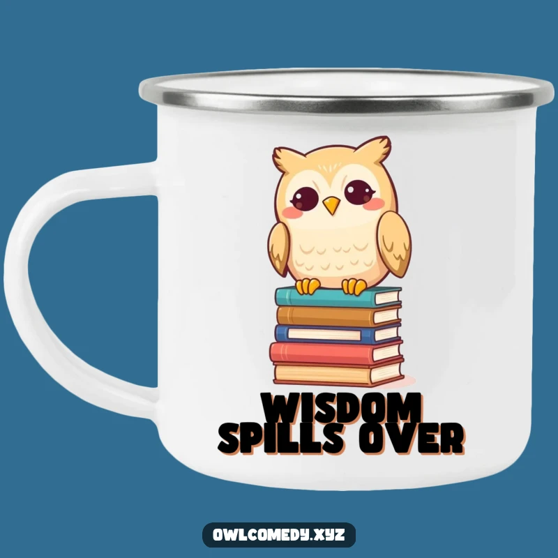 Funny Kawaii Owl Camping Mug - Hilarious Outdoor Companion for Book Lovers