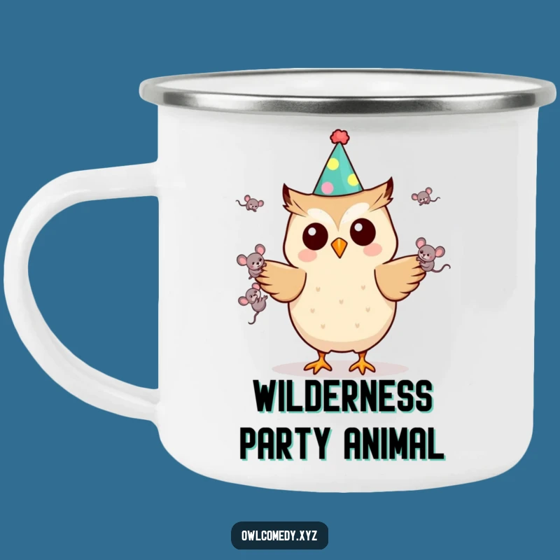 Funny Kawaii Owl Camping Mug - Party Juggler, Durable Hilarious Outdoor Gift