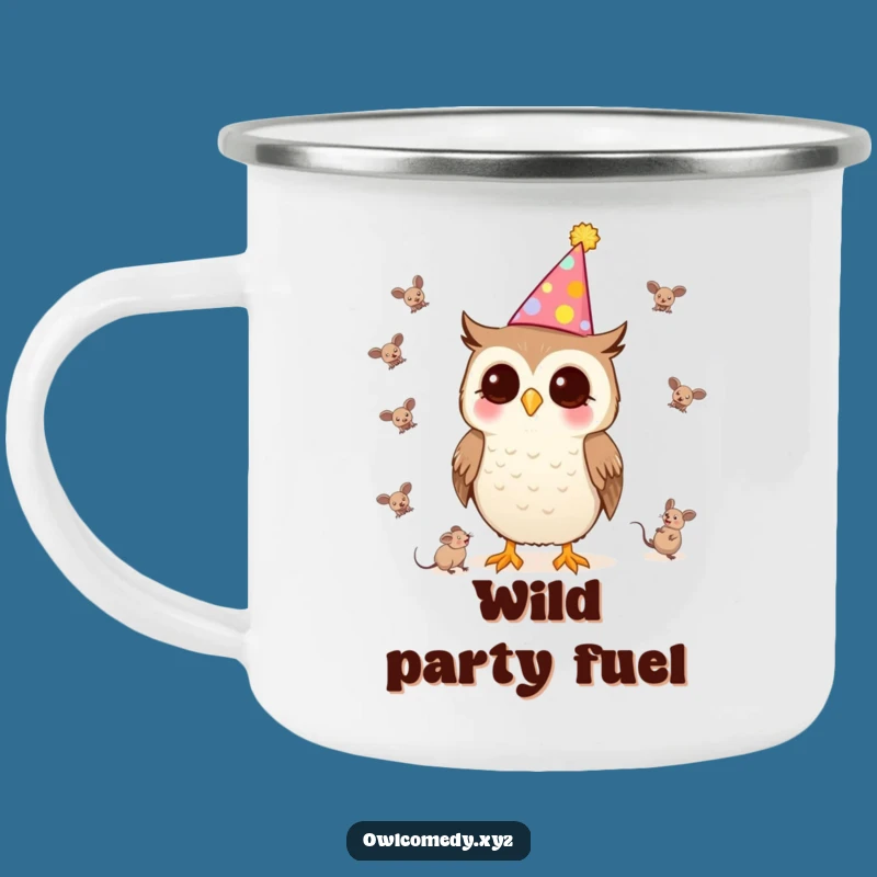 Funny Kawaii Owl Camping Mug - Party Juggling Cup, Outdoorsy Funny Gift