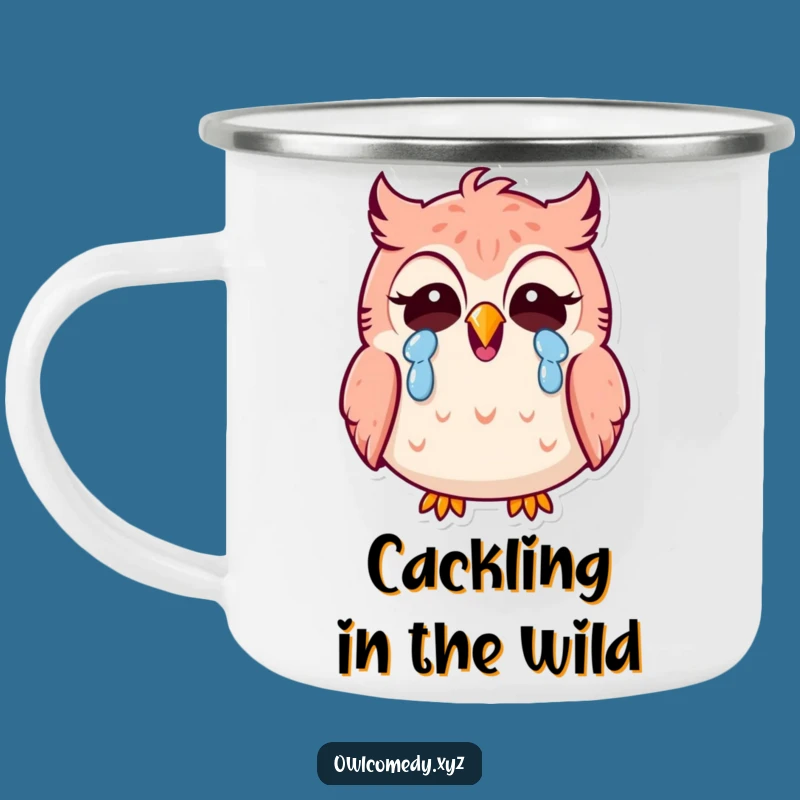 Funny Kawaii Owl Laughing Camping Mug: Enjoy Hot Drinks with Hilarity
