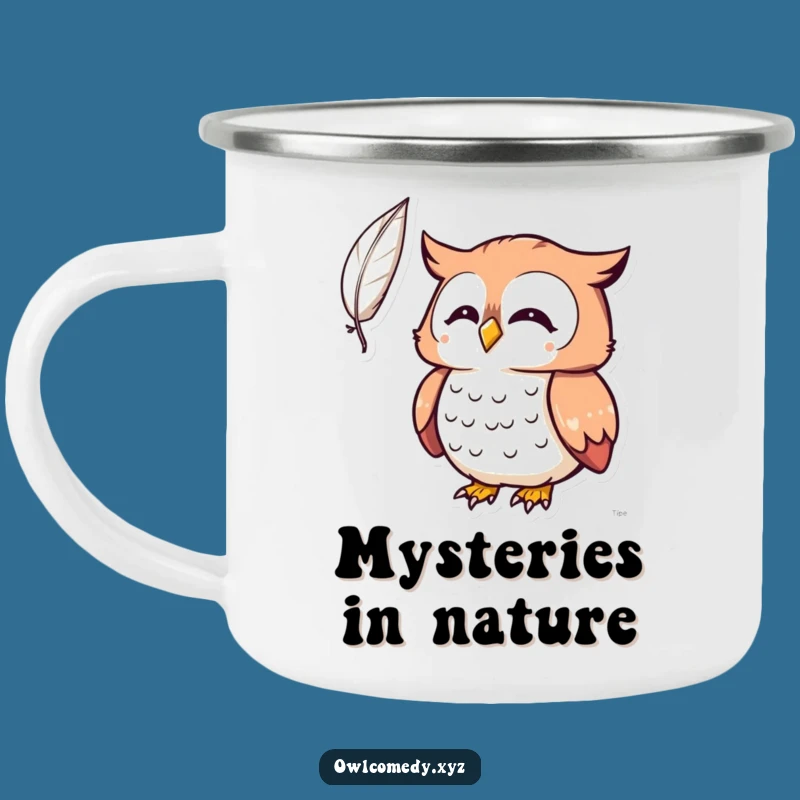 Funny Kawaii Owl Surprised Camping Mug: Enjoy Surprises Outdoors