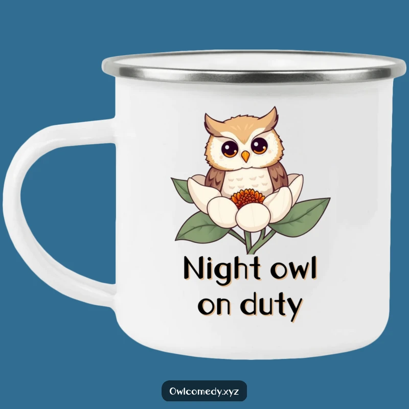 Funny Camping Owl Flower Mug: Adventure with a Side of Hoot-larious Humor