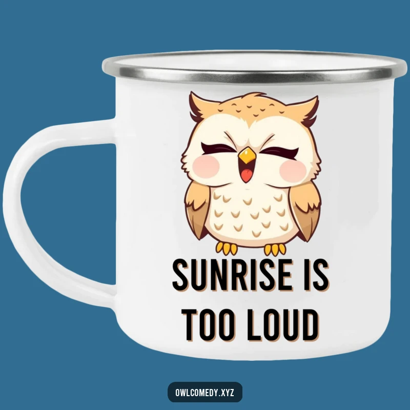 Funny Sleepy Owl Yawn Camping Mug: Sip & Giggle on Your Adventures