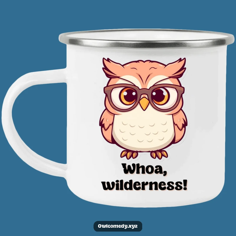 Funny Surprised Owl Camping Mug: Campfire Shock - Your Funny Outdoor Gift