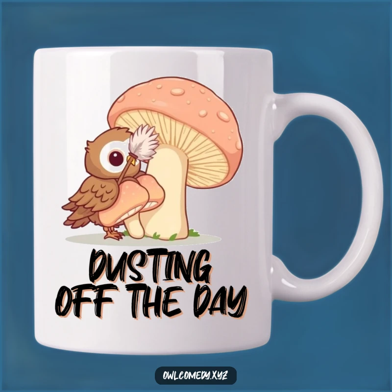 Funny Cleaning Owl Mug: Hilarious Cartoon Chores Gift for Owl Fans