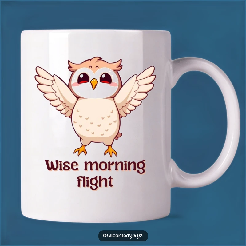 Funny Kawaii Owl Flap Mug: Joyful Character, Perfect Bird Lover Gift