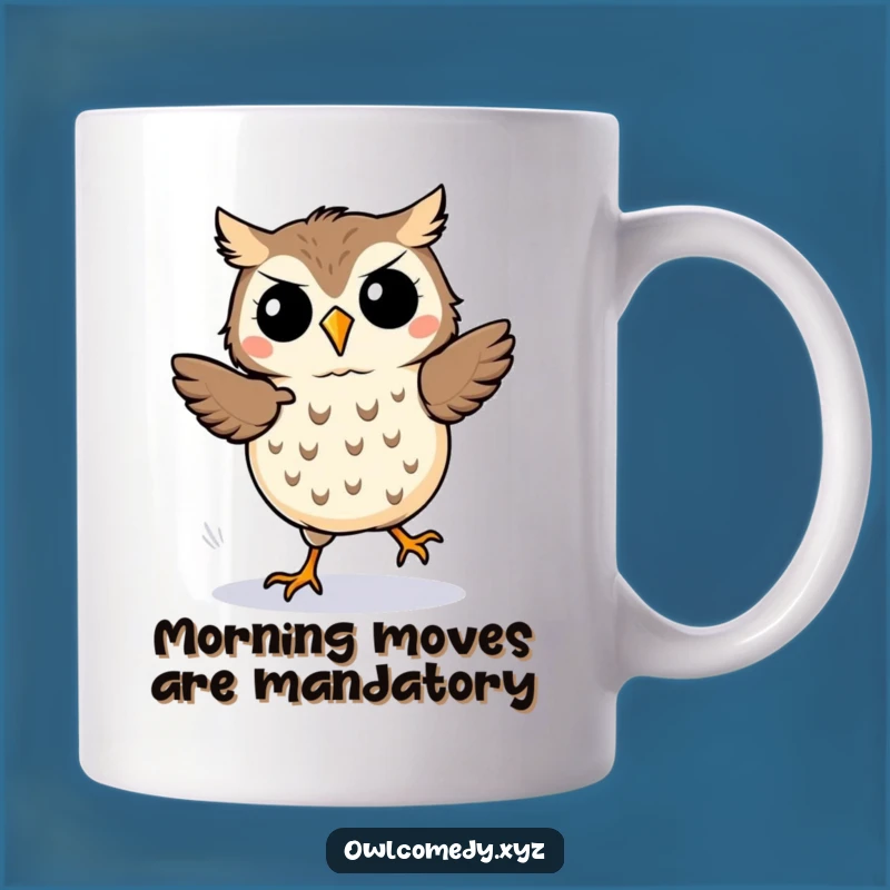 Funny Kawaii Owl Jigging Mug: Energetic Cartoon Bird Perfect Gift for Dancers