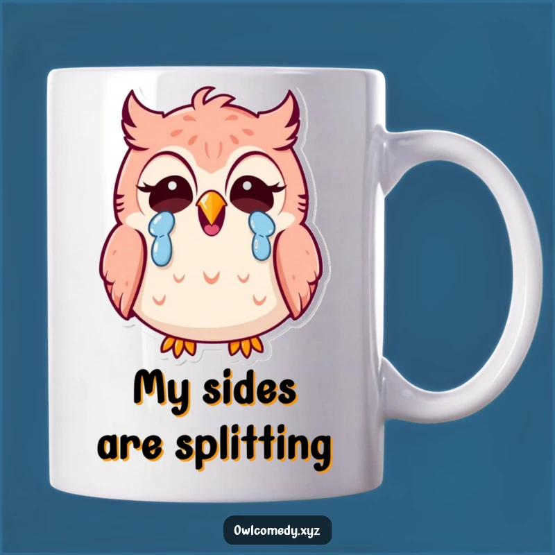 Funny Kawaii Owl Laughing Tears Mug: Perfect Comedic Gift for Owl Lovers