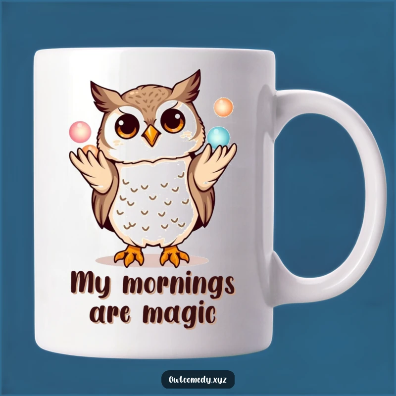Funny Kawaii Owl Mug: Playful Juggler, A Hilarious & Magical Gift!