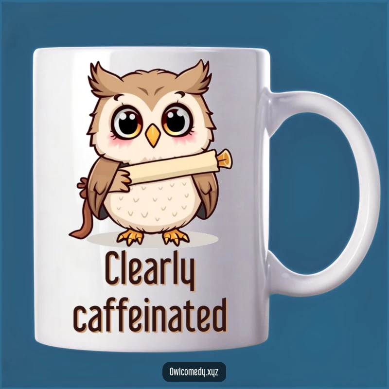 Funny Surprised Owl Telescope Mug: Hilarious Wisdom Gift for Curious Minds
