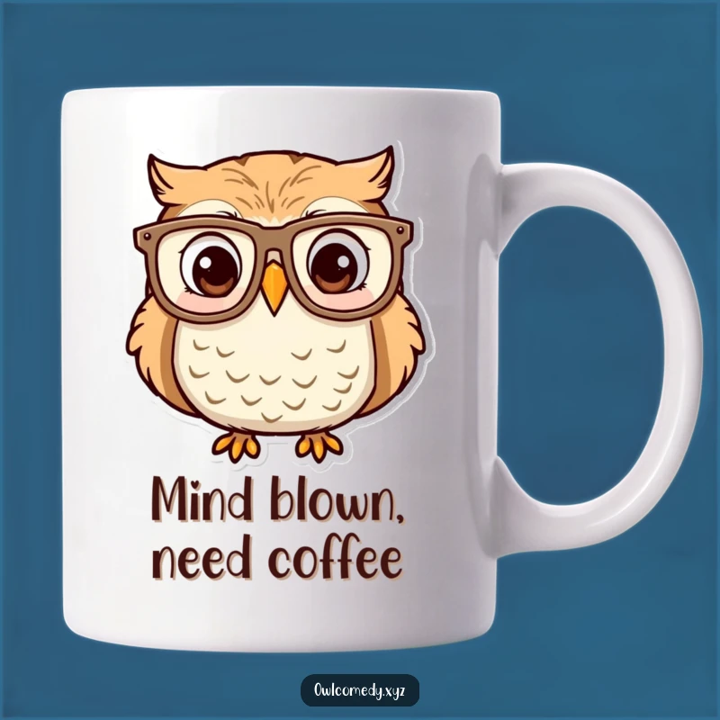 Funny Owl Glasses Mug: Hilarious & Surprised Gift for Bookworms & Coffee Lovers