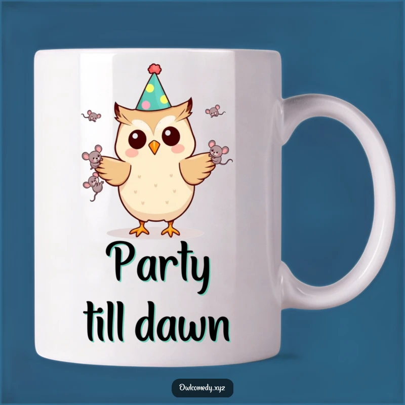 Funny Kawaii Owl Mug - Party Juggler, Hilarious Gift for Animal Lovers & Jokesters