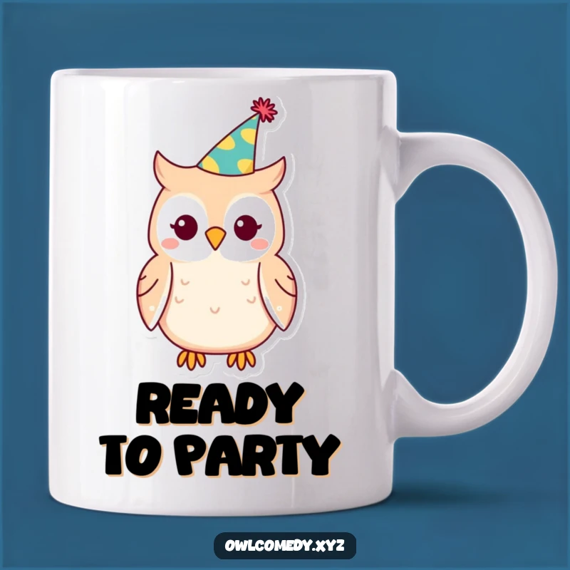 Funny Kawaii Owl Party Hat Mug: Celebrate with Hilarity and Fun!