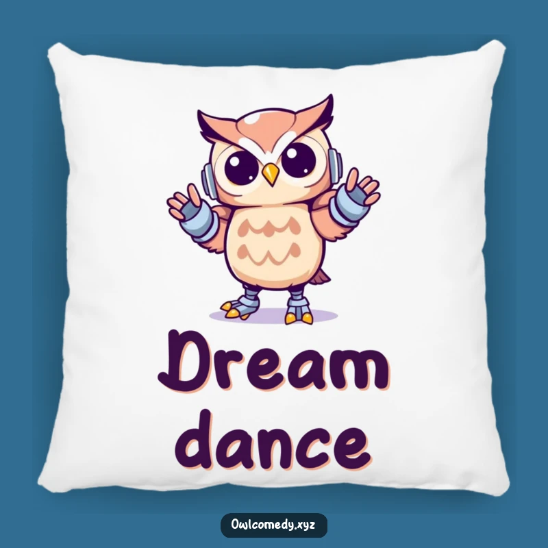 Cozy Funny Kawaii Owl Robot Dance Pillow - Soft & Humorous Accent Pillow