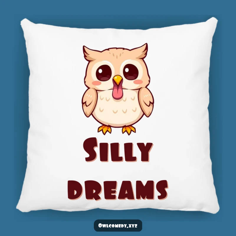 Cozy Funny Kawaii Owl Tongue Out Pillow - Soft Accent Pillow & Hilarious Gift