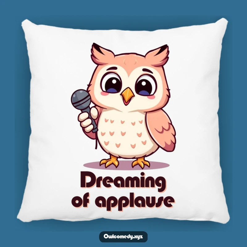 Funny Kawaii Karaoke Owl Pillow - Cozy Music Lover's Comfort