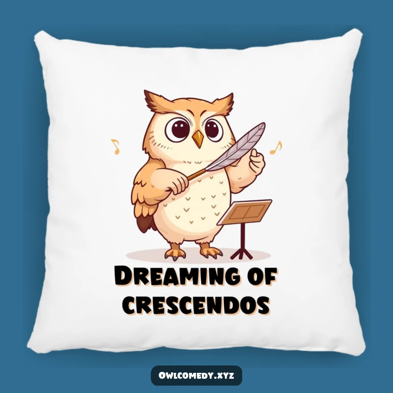 Funny Conducting Owl Pillow - Maestro of Merriment & Cozy Music Comfort