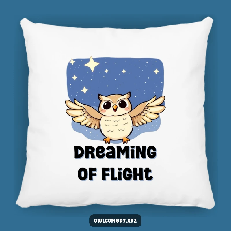 Comforting Funny Night Sky Owl Pillow: Snuggle with Celestial Soaring Peace