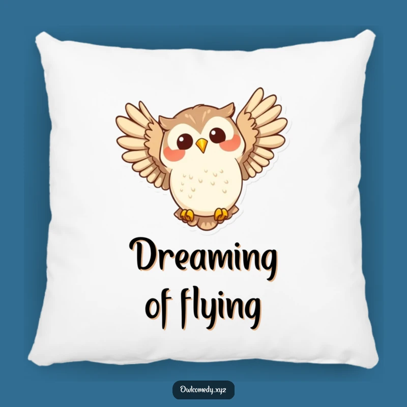Funny Joyful Owl Flight Pillow: Cozy and Hilarious Gift for Happy Dreamers
