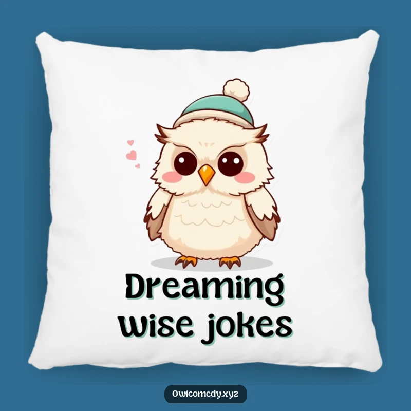 Funny Owl Joke Pillow: Fluffy Character, Cozy Humorous Gift!