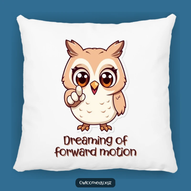 Funny Excited Owl Pillow: Cozy Comfort & Drive - Gift Idea