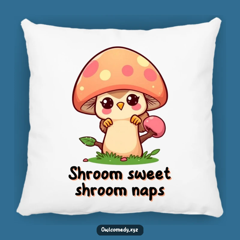Funny Kawaii Owl Mushroom Pillow - Cute Decorative Pillow - Funny Gift