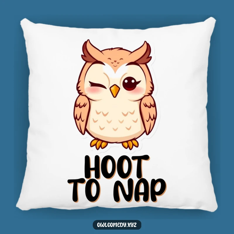 Funny Winking Owl Pillow - Silly Expression Owl Cushion for Cozy Laughs