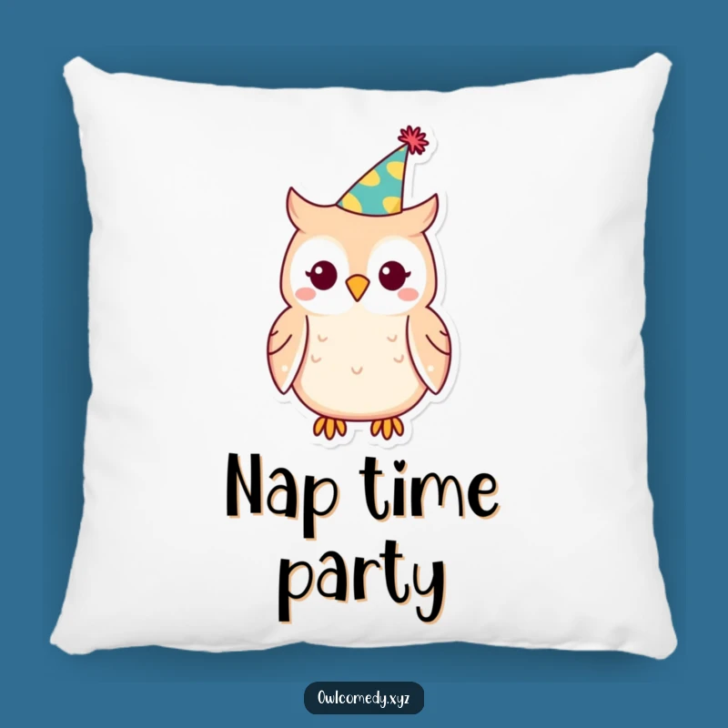 Funny Kawaii Owl Party Hat Pillow: Cozy Cushion for Festive Comfort