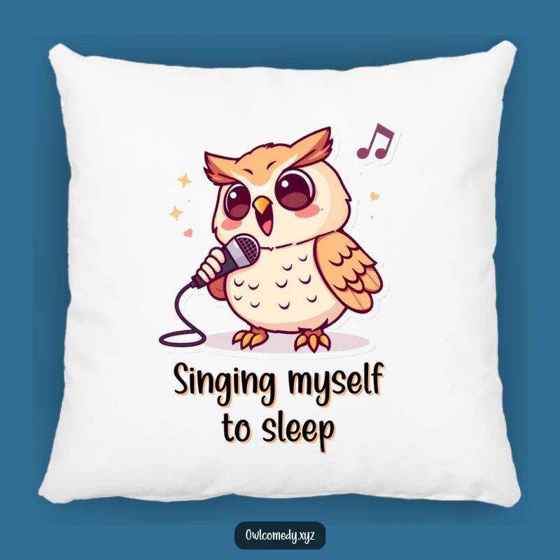 Funny Singing Owl Pillow: Cozy Comfort & Music Vibes - Gift Idea