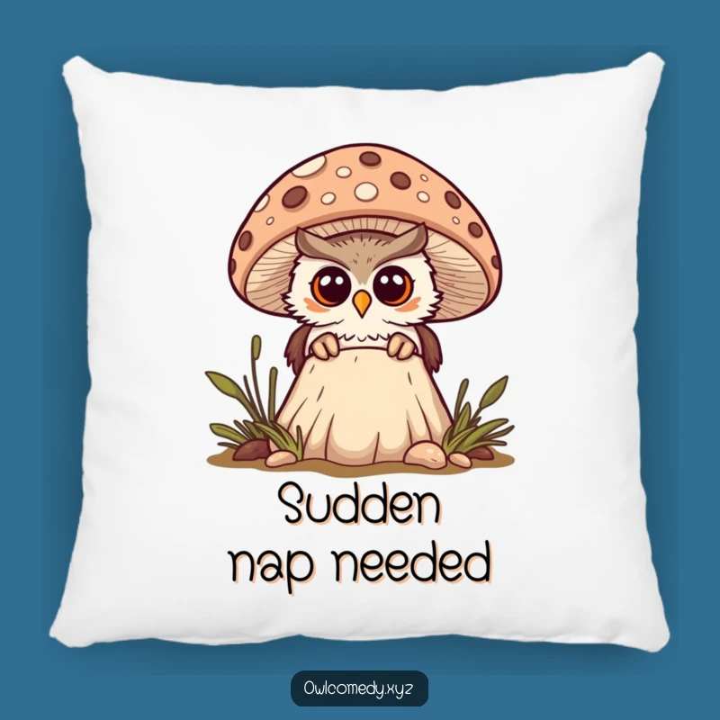 Funny Kawaii Mushroom Owl Pillow - Cozy Woodland Comfort