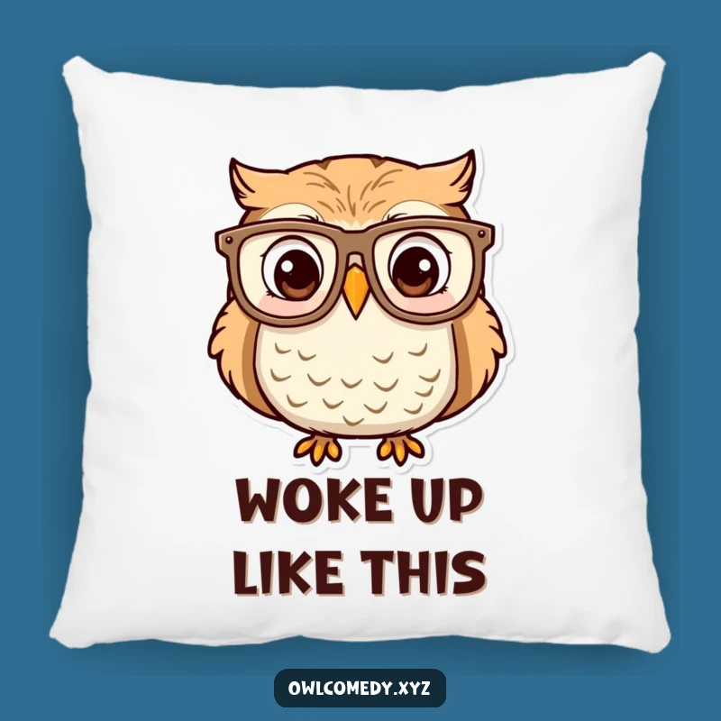 Funny Owl Glasses Pillow: Cozy Comfort with a Hilarious & Surprised Touch