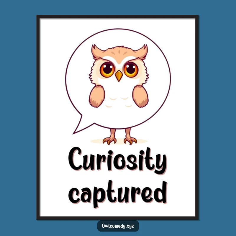 Funny Curious Owl Digital Art: Printable Wisdom - Instant Hilarious Gift