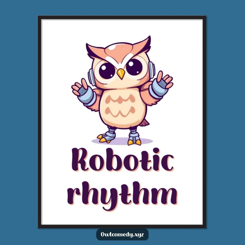 Funny Kawaii Owl Robot Dance Digital Art - Instant Energetic Download Gift
