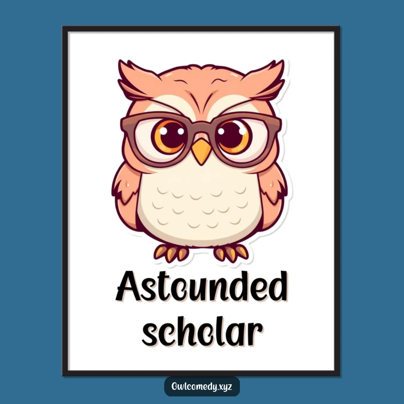 Funny Surprised Owl Digital Art: Instant Astonishment - Printable & Hilarious Gift