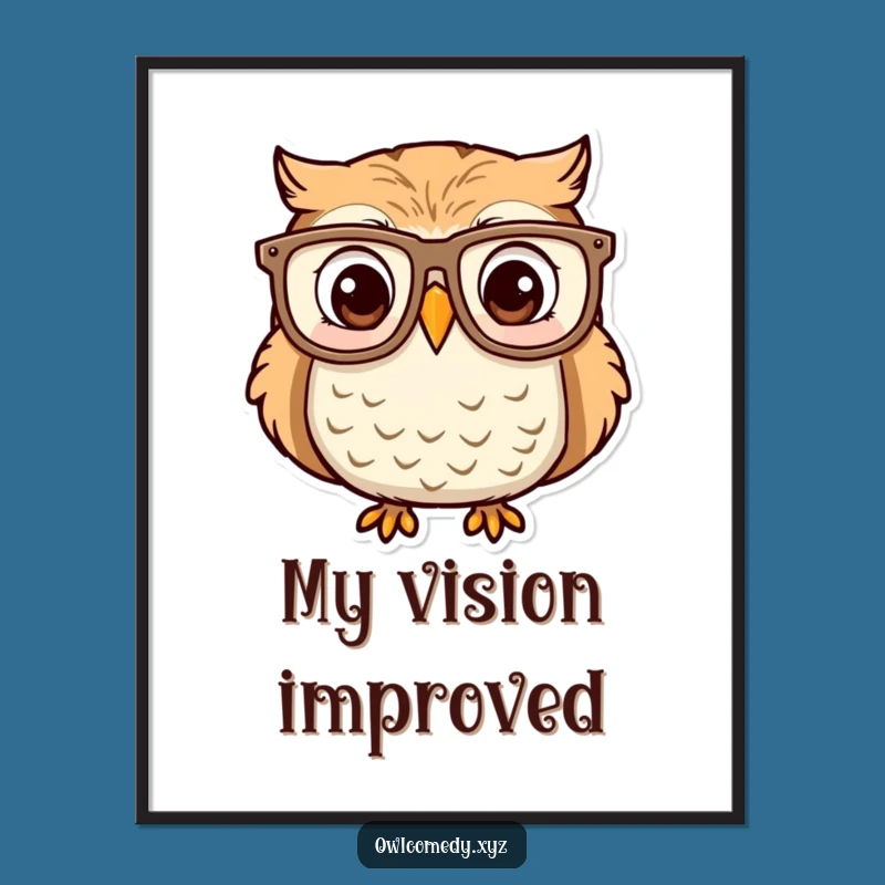 Funny Owl Glasses Digital Art: Instant Whimsy & Surprise for Your Walls