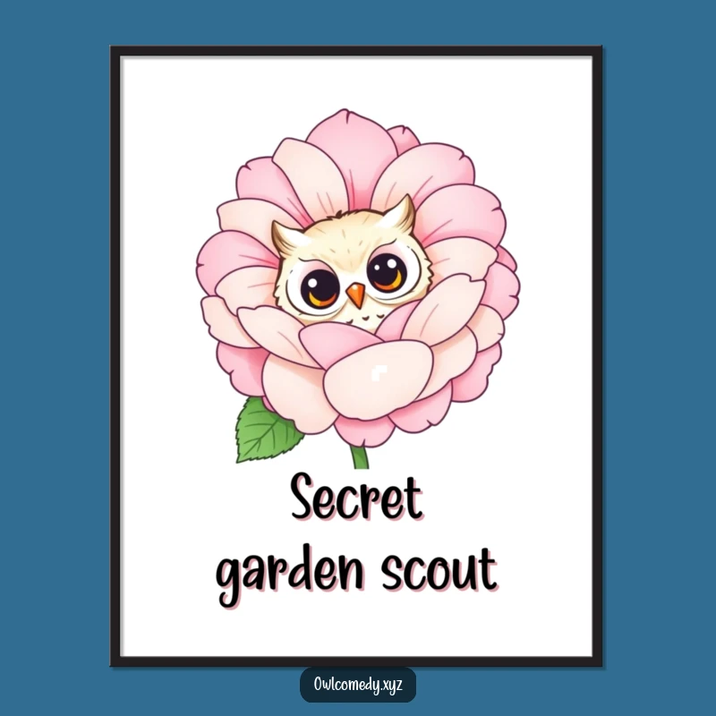 Funny Owl Flower Digital Art: Instant Nature & Curiosity for Your Walls
