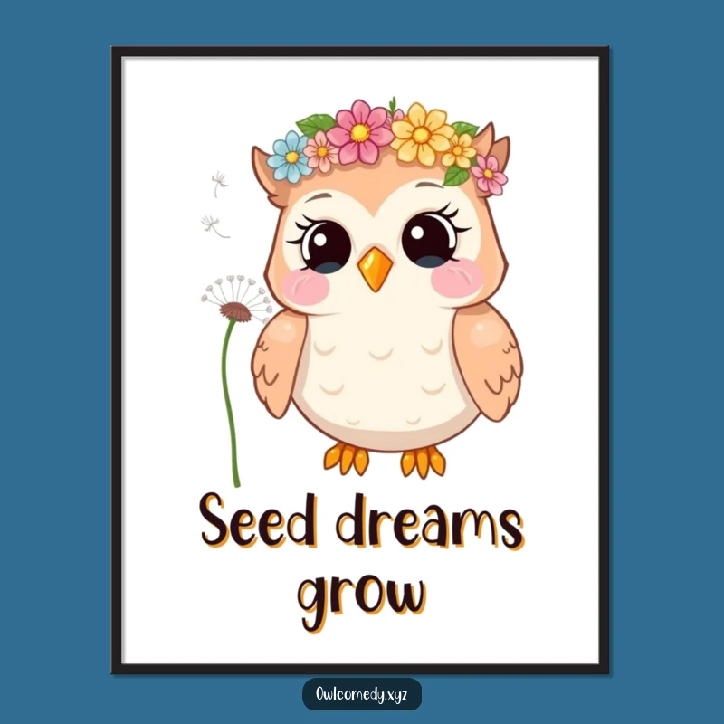 Funny Giggling Owl Digital Print - Instant Joyful Wall Art Gift
