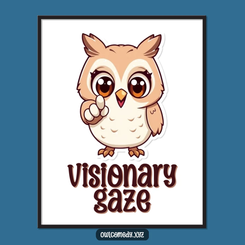 Funny Excited Owl Digital Art: Instant Motivation - Printable Gift