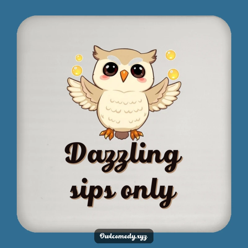 Funny Owl Coaster Set: Jubilant Orb Juggling Protection for Drinks