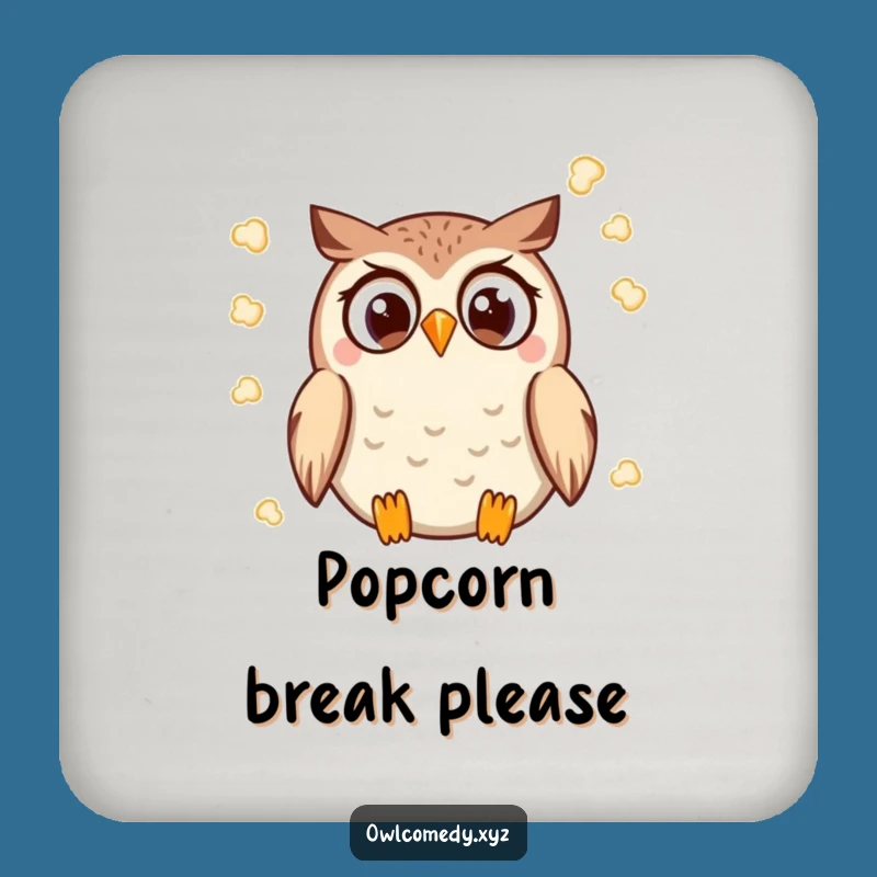 Funny Kawaii Owl Coaster - Popcorn Drink Protector, Cute and Funny Gift Set