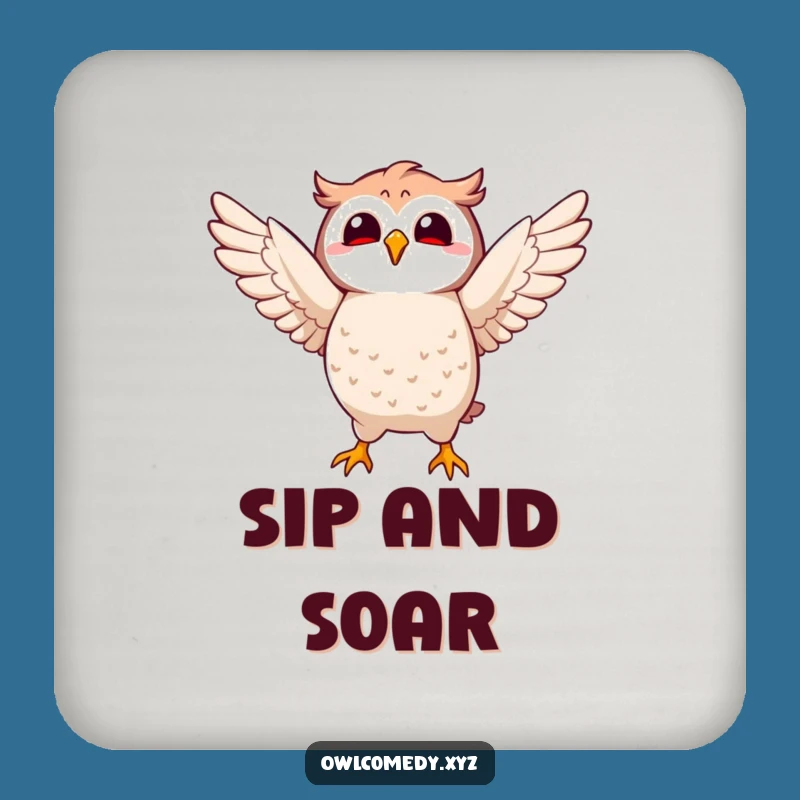 Funny Kawaii Owl Flap Coaster: Cute Character, Perfect Table Gift