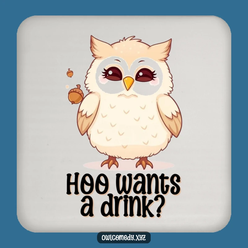 Funny Owl Juggling Coaster: Protect Surfaces with Humor, A Whimsical Funny Gift!